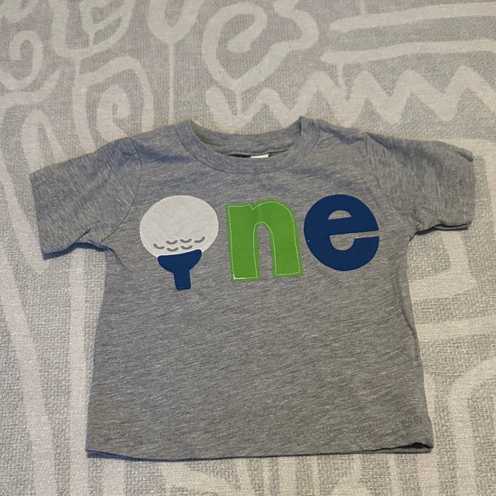 ONE- Golf Themed Birthday Shirt 12-18m